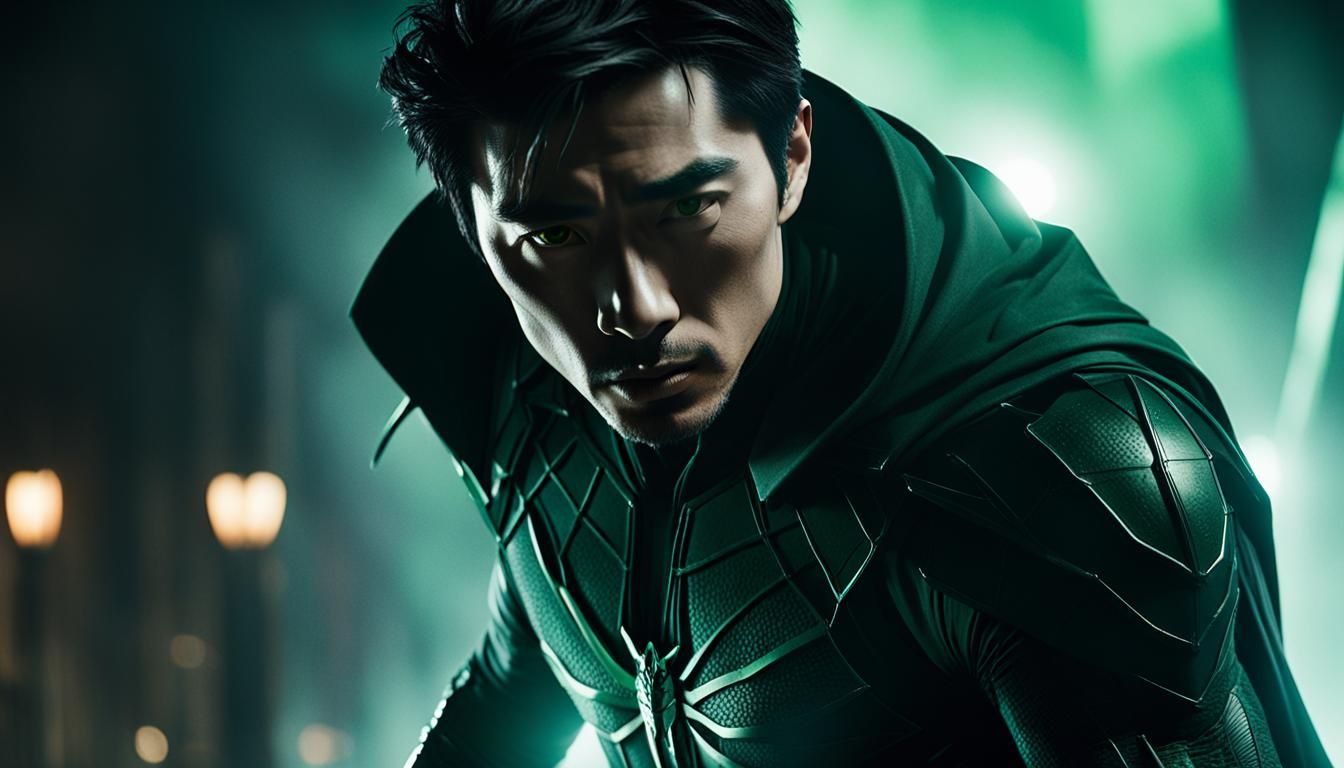 Superhero in Chicago Dawn: Cinematic Comic Book Art