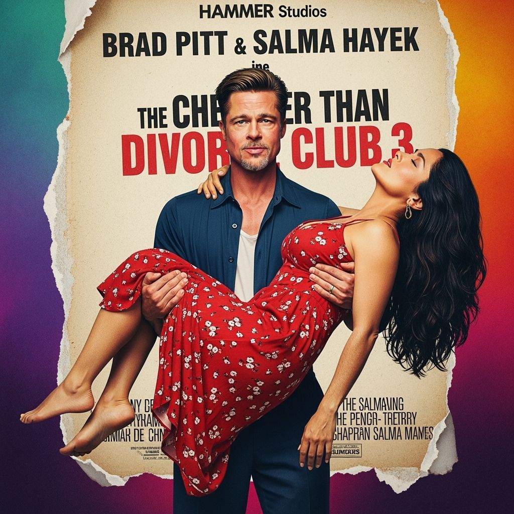 Brad Pitt & Salma Hayek in Hyperrealistic Movie Scene