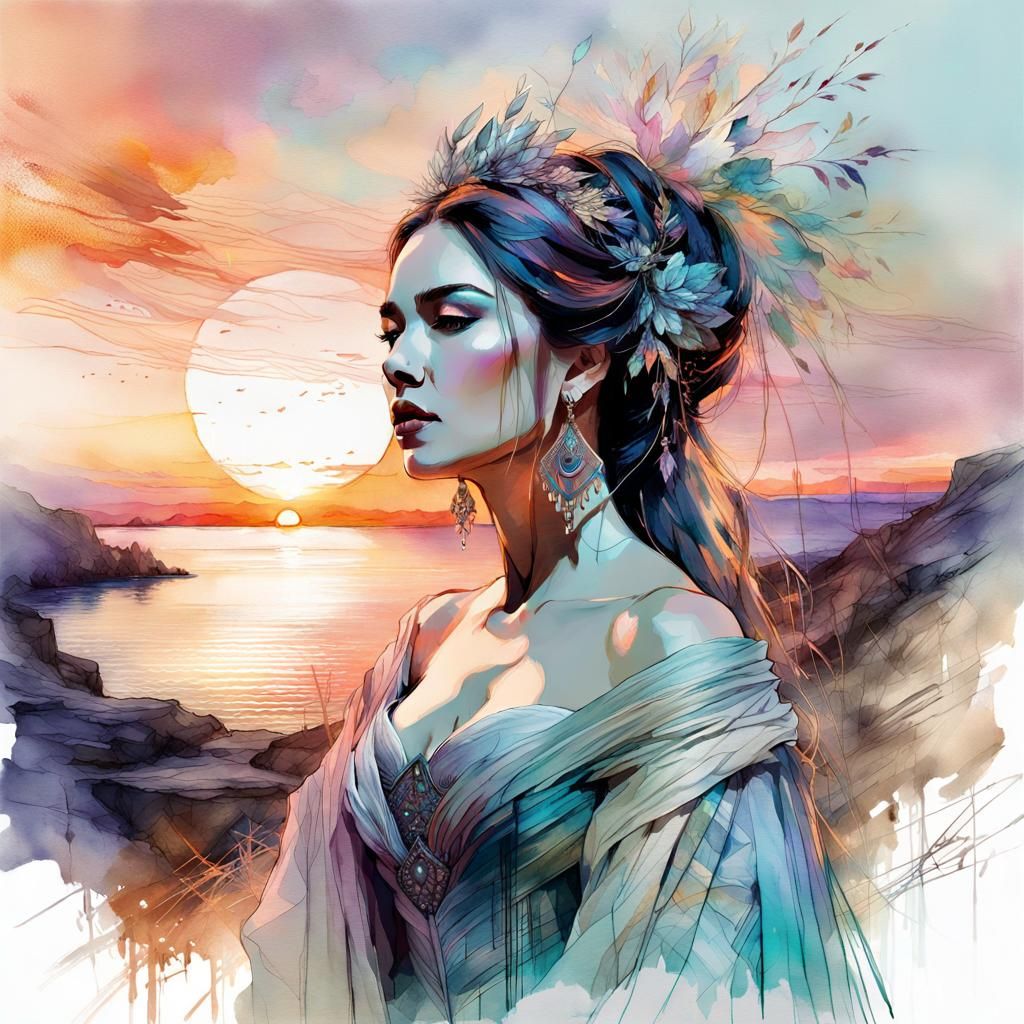 Stunning Opera Singer in Soft Pastel Colors