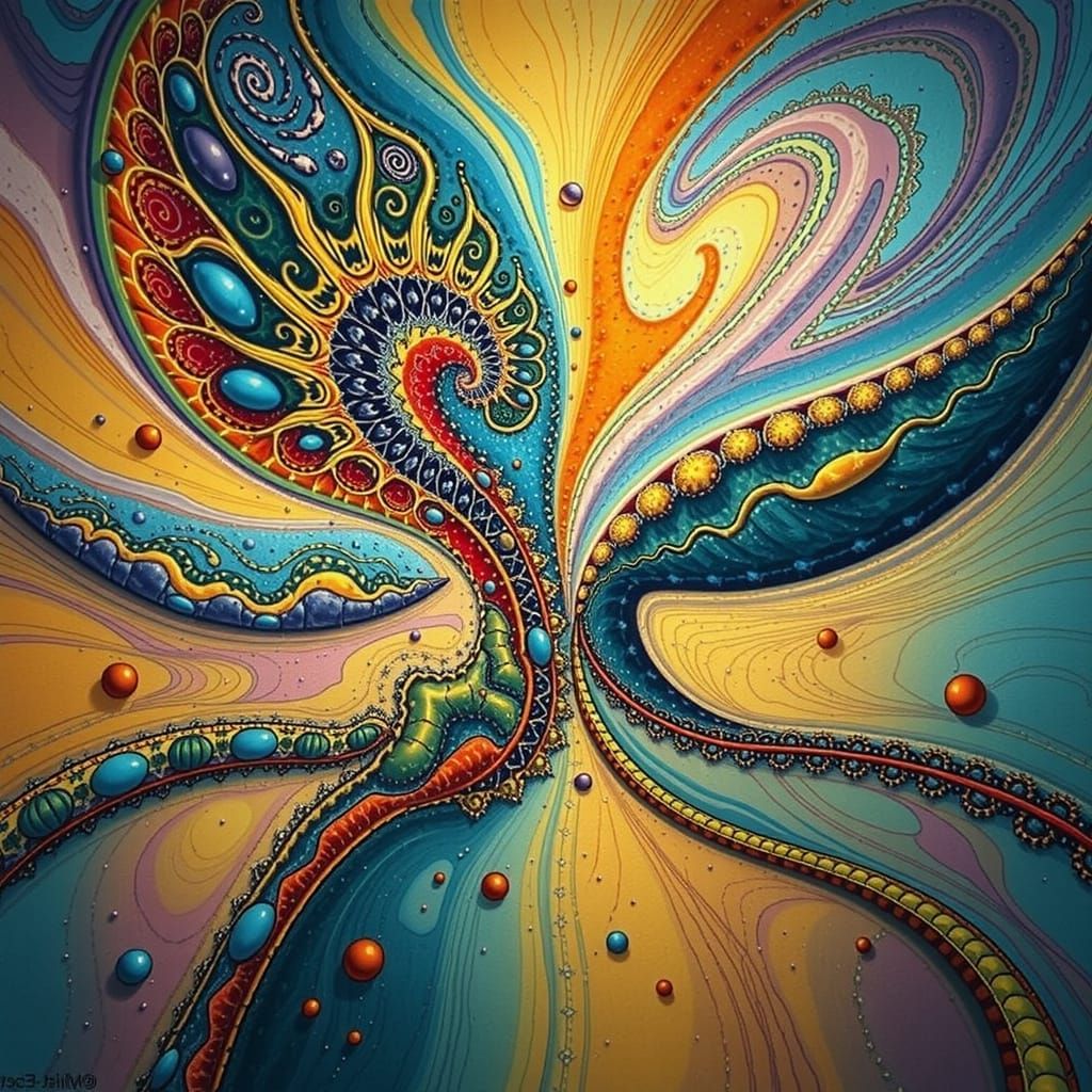 Swirling Ribbons and Fractal Patterns with Color Gradients
