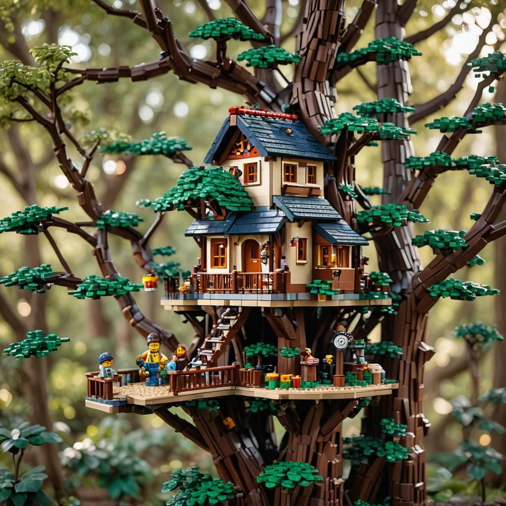 Detailed Lego Treehouse: Professional Photography