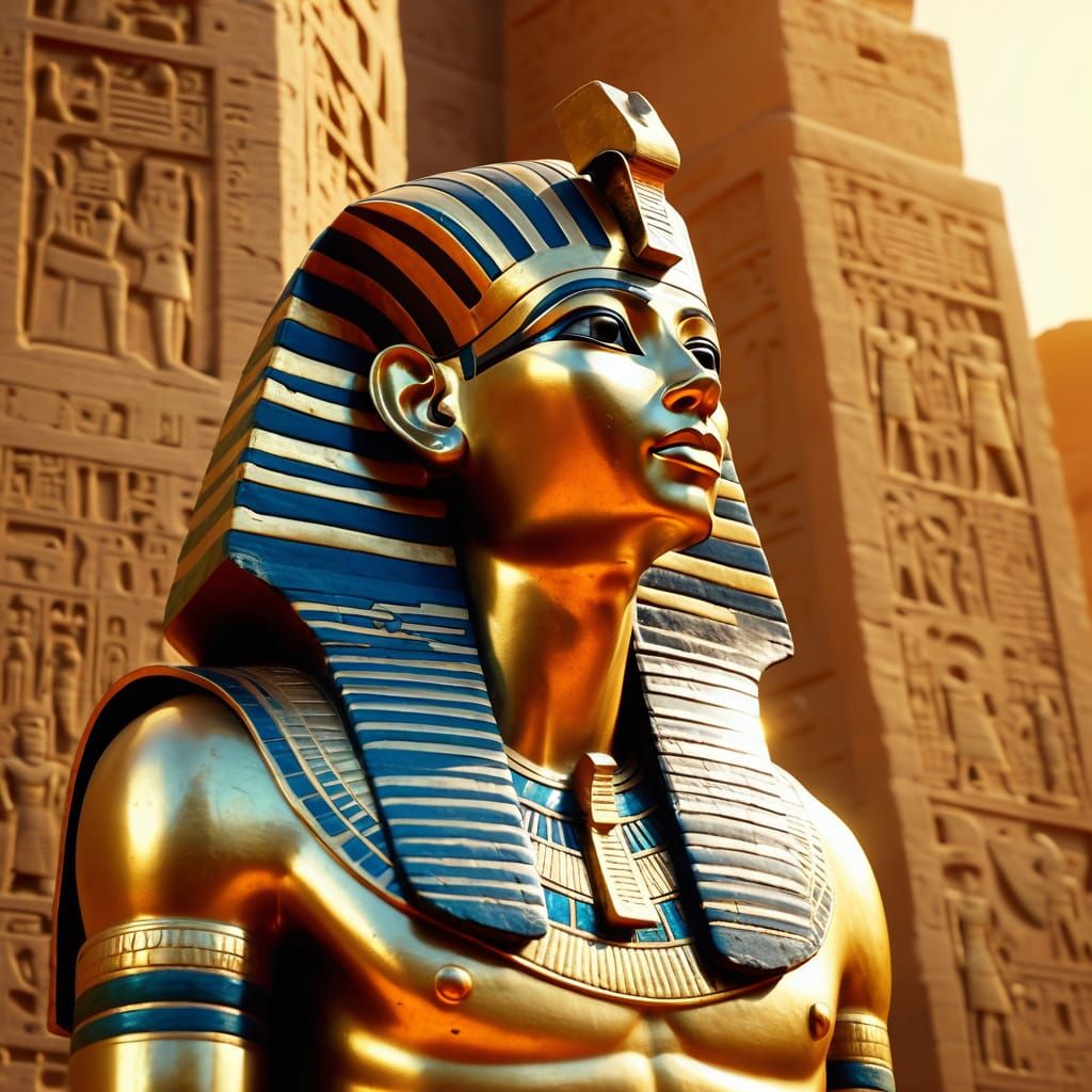 Pharaoh in Temple: Ancient Egyptian Art
