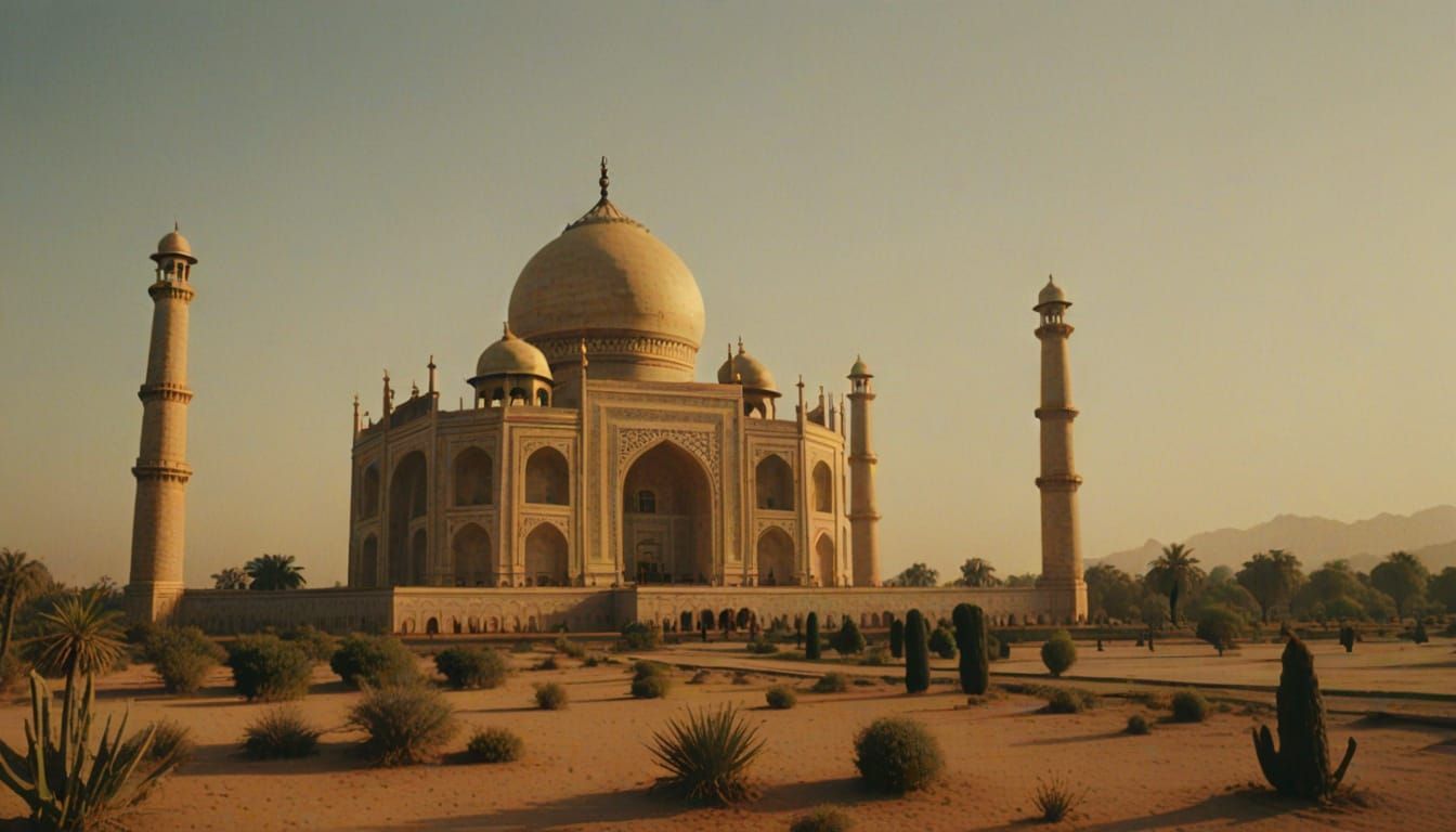 Desert Taj Mahal in Golden Hour, Cinematic Film