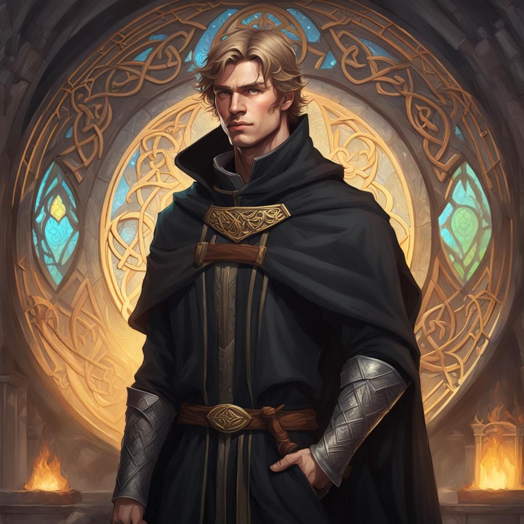 Celtic Prince Portrait in Art Nouveau Style