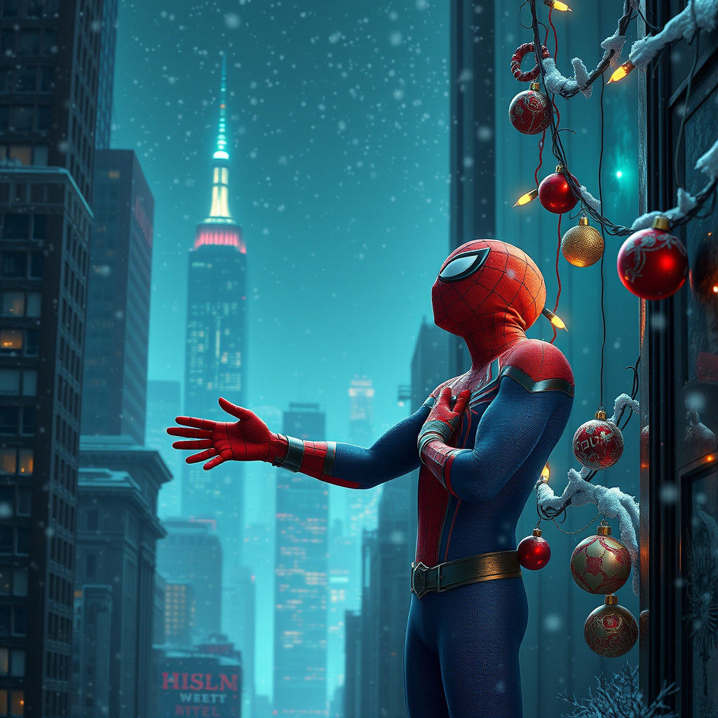 Spider-Man Decorates Manhattan for Christmas: Fantasy Art