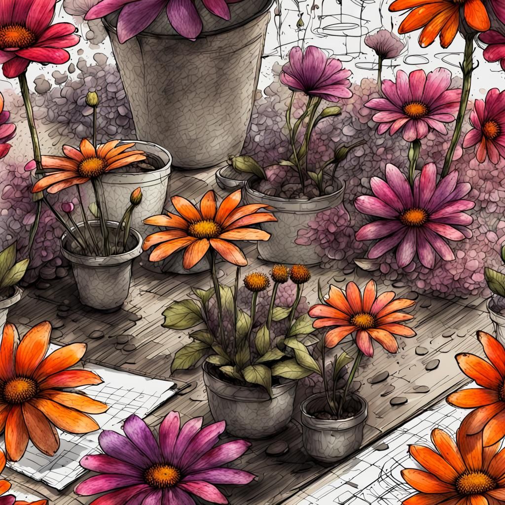 Botanical Ink Drawing.