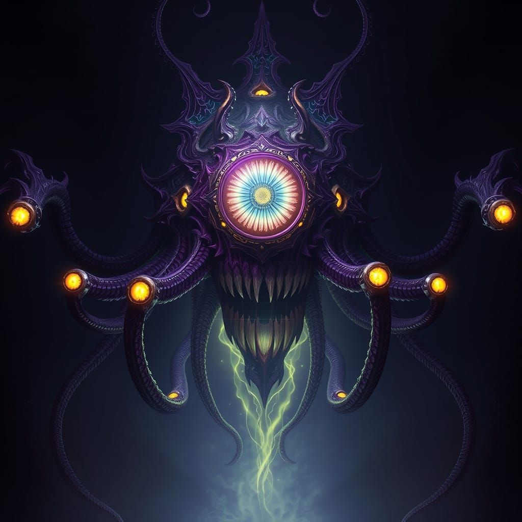 Ethereal Dark Fantasy Creature in Mystic Realms