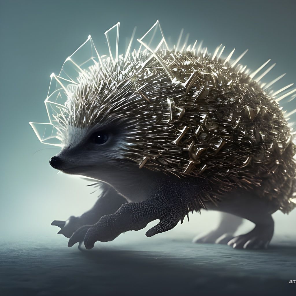 Filigree Hedgehog Portrait in Dark Fantasy Style
