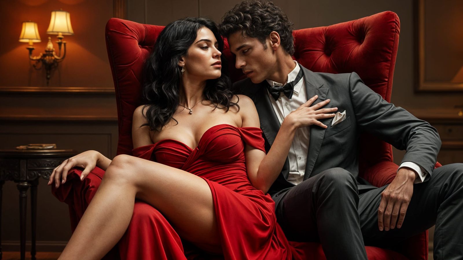 Romantic Couple Portrait in Painterly Style