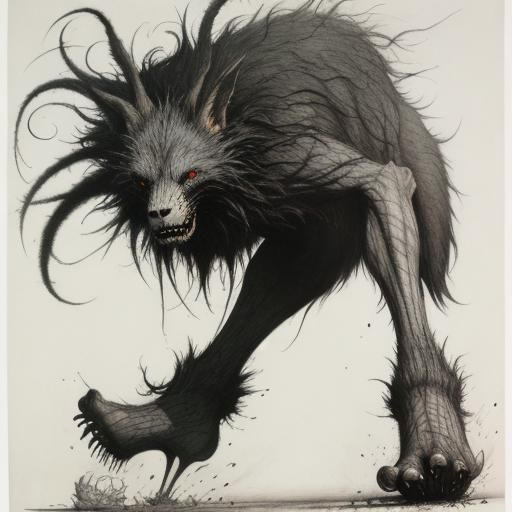 Eerie Were-Foot Illustration in Gammell Style
