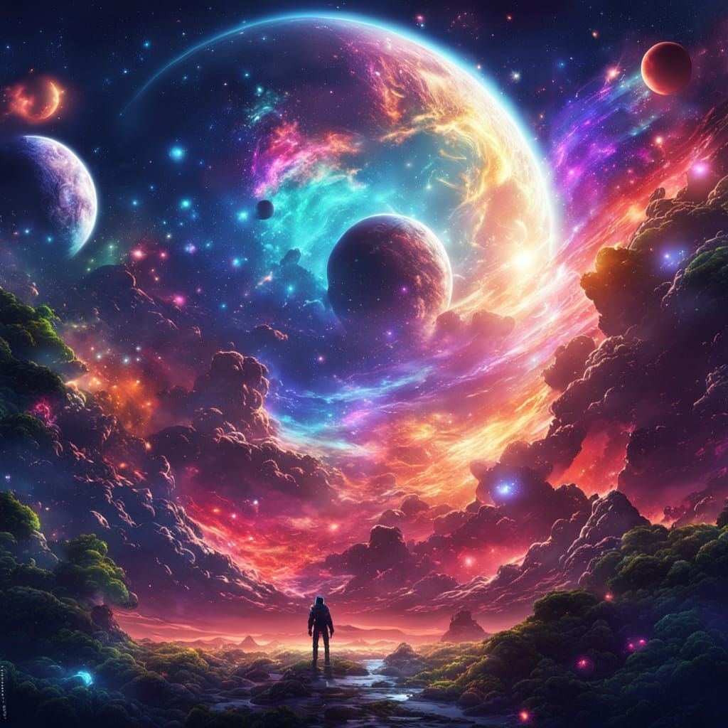 Vibrant Galaxy in Anime Style Concept Art