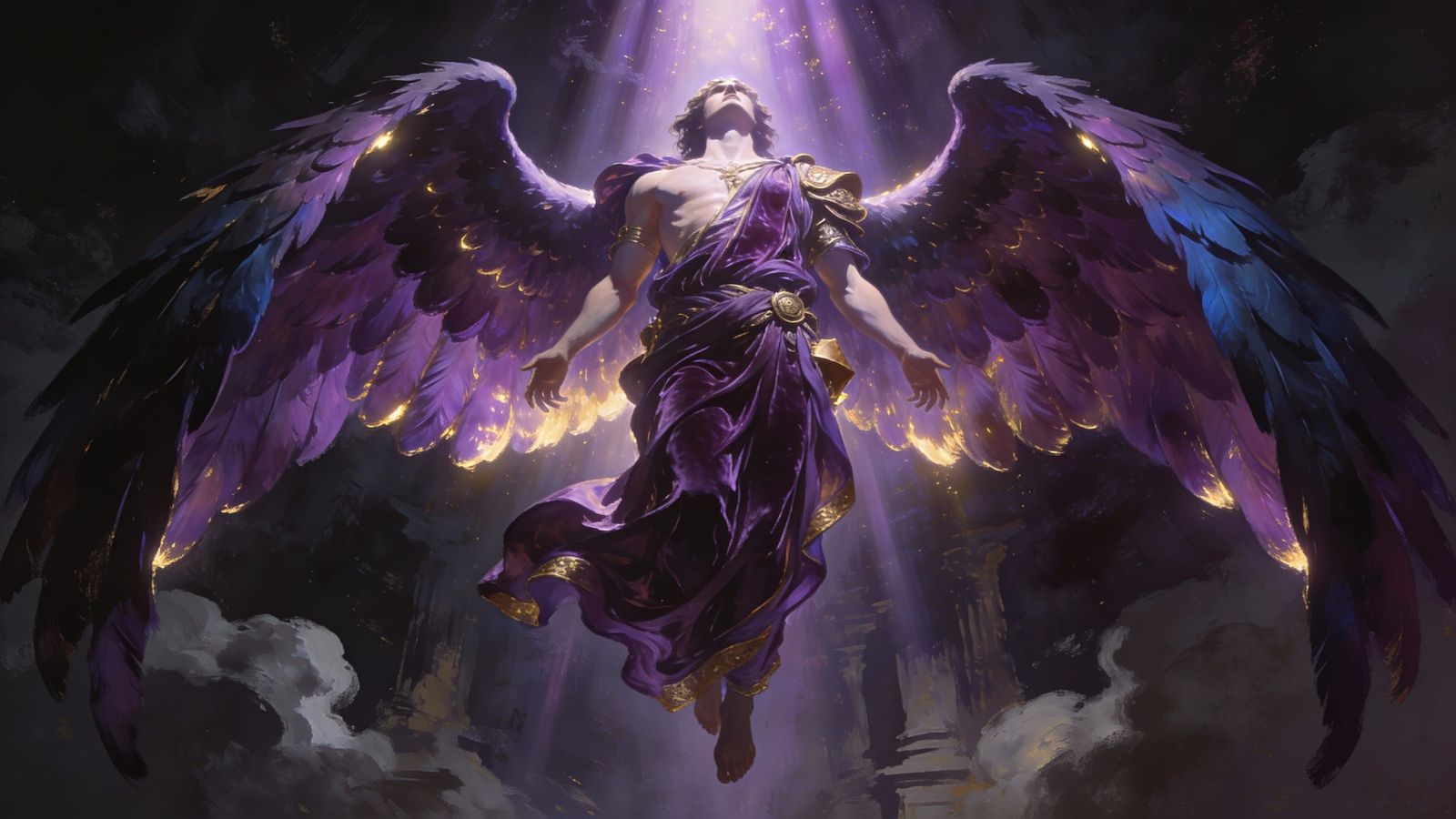 Fallen Angel Fantasy Book Cover Illustration