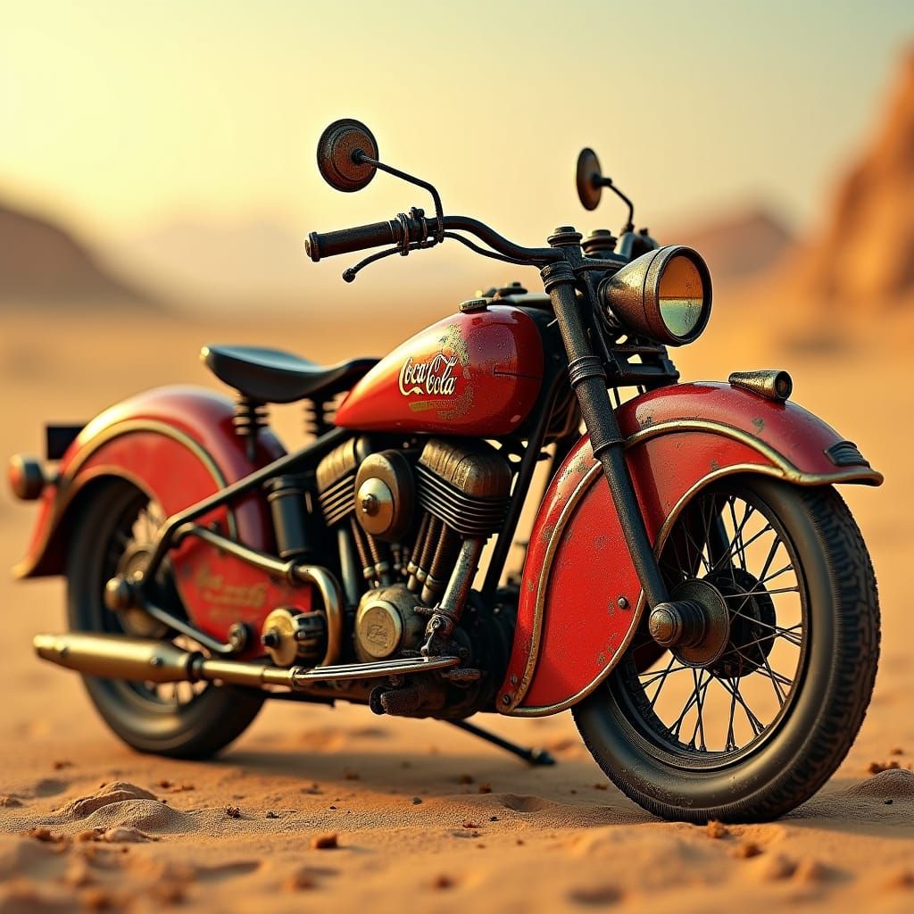 Steampunk Indian Motorcycle Crafted from Coca Cola Cans