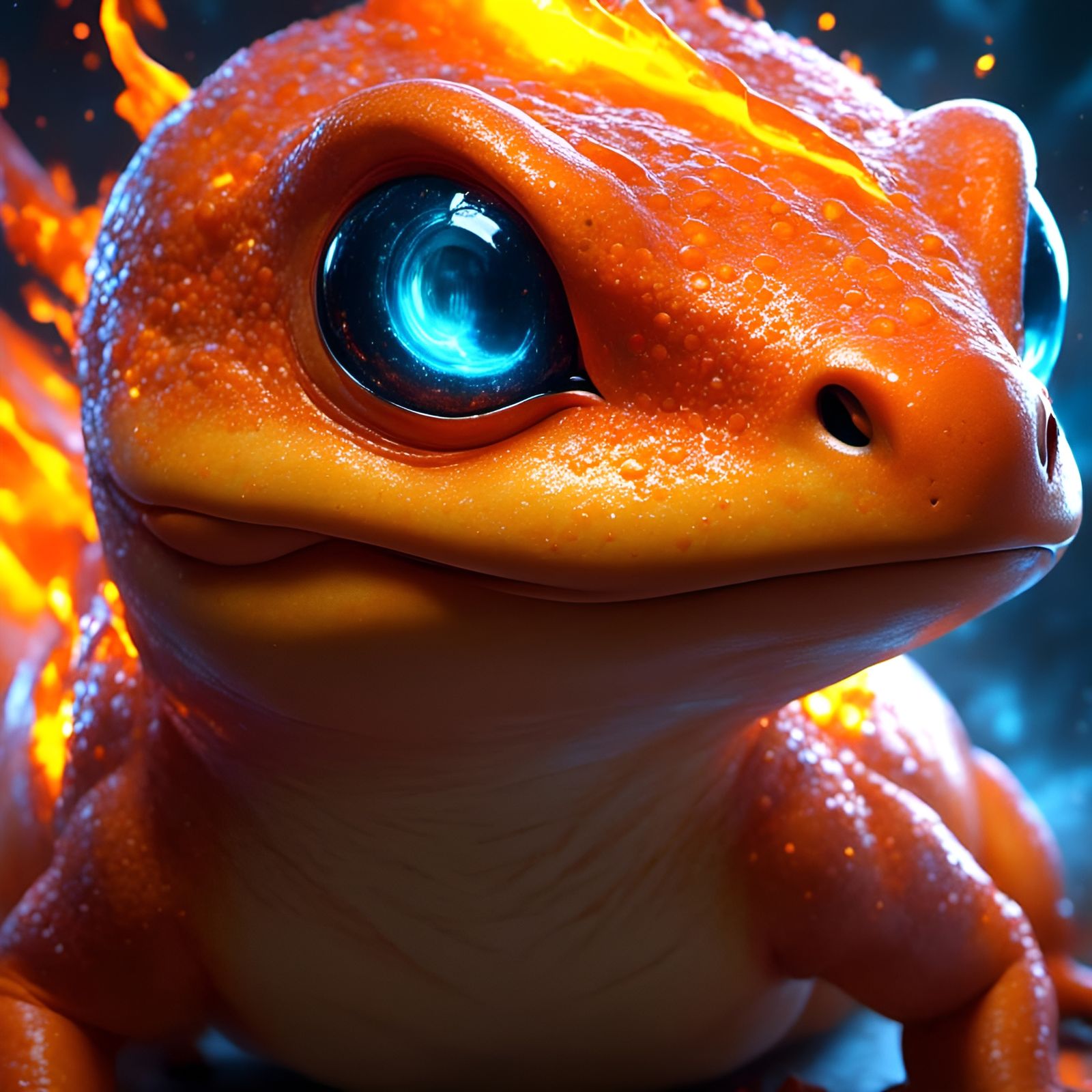 Detailed Charmander Portrait in Anime Style, 8K