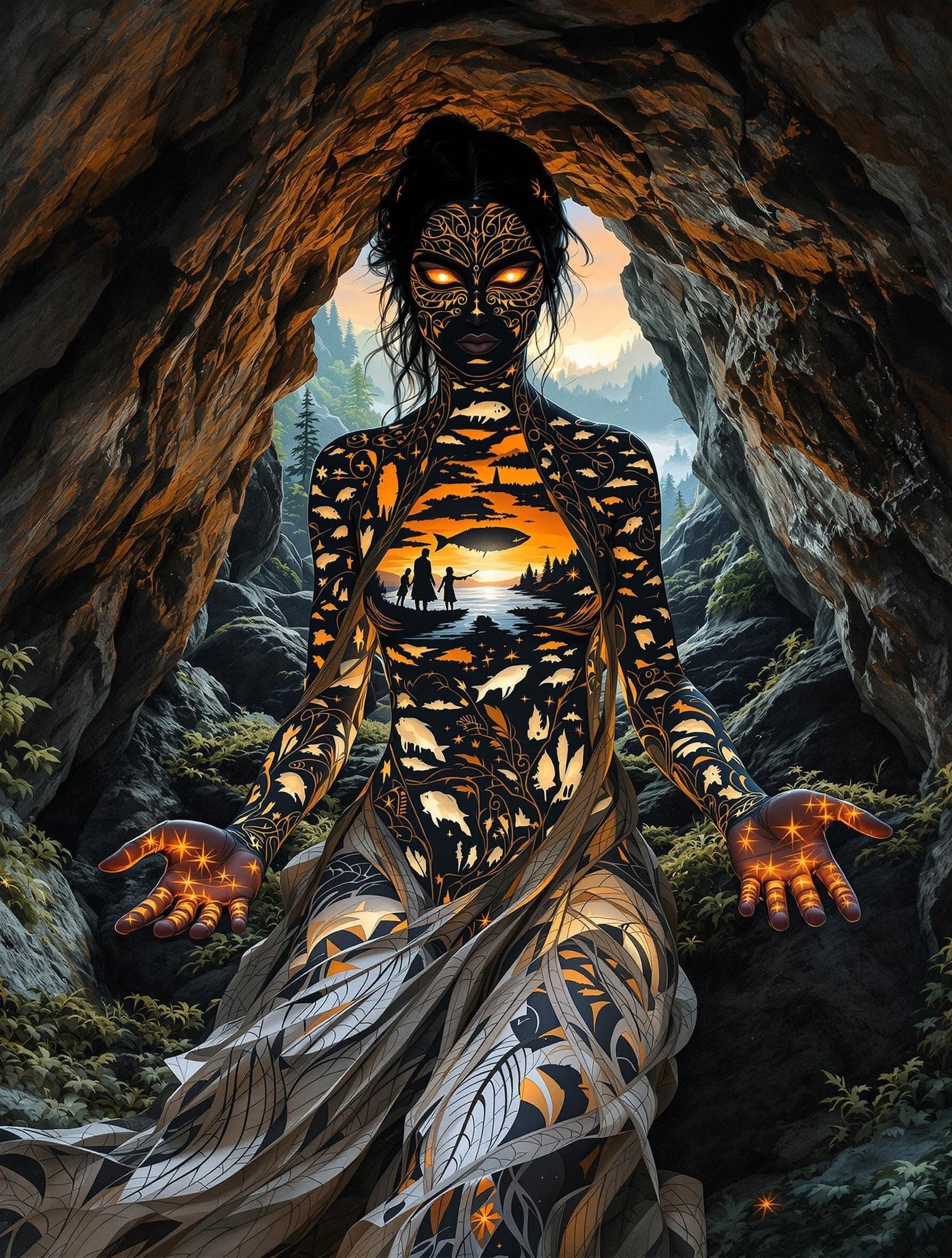 Ethereal Pacific Maiden in Whispers of the Salish Sea