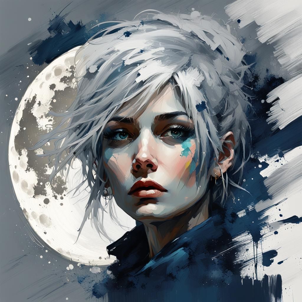 silver hair punk girl