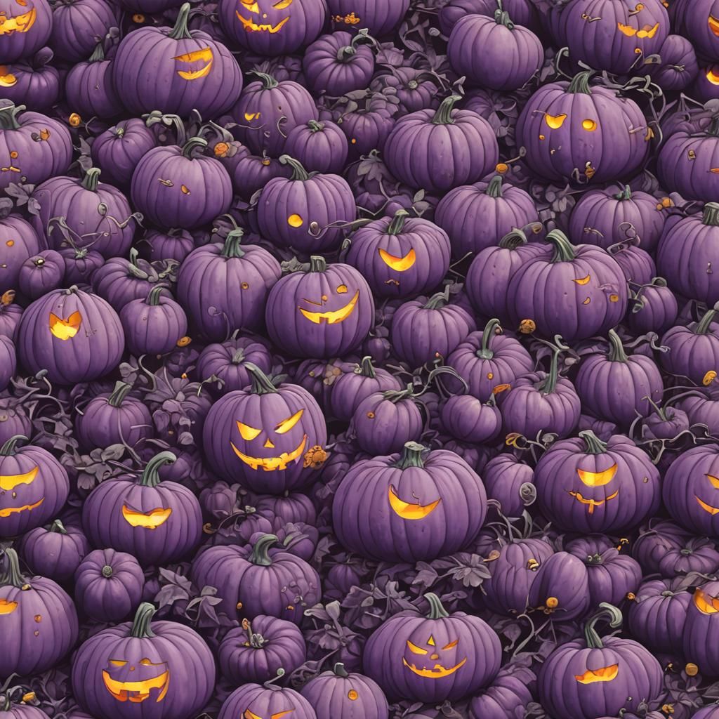 Purple Pumpkin Man: AI Interpretation