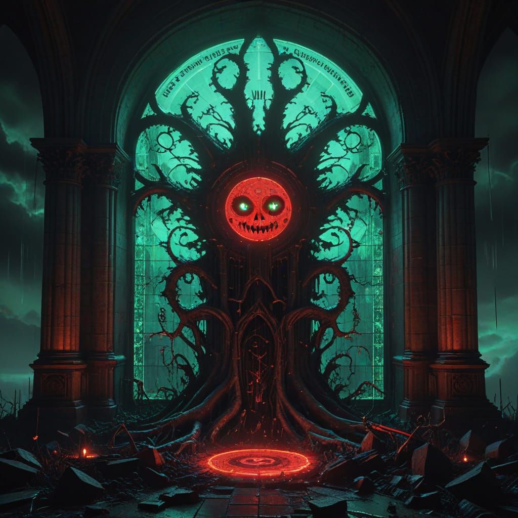 Gothic ASCII Art Cathedral of Decay and Madness