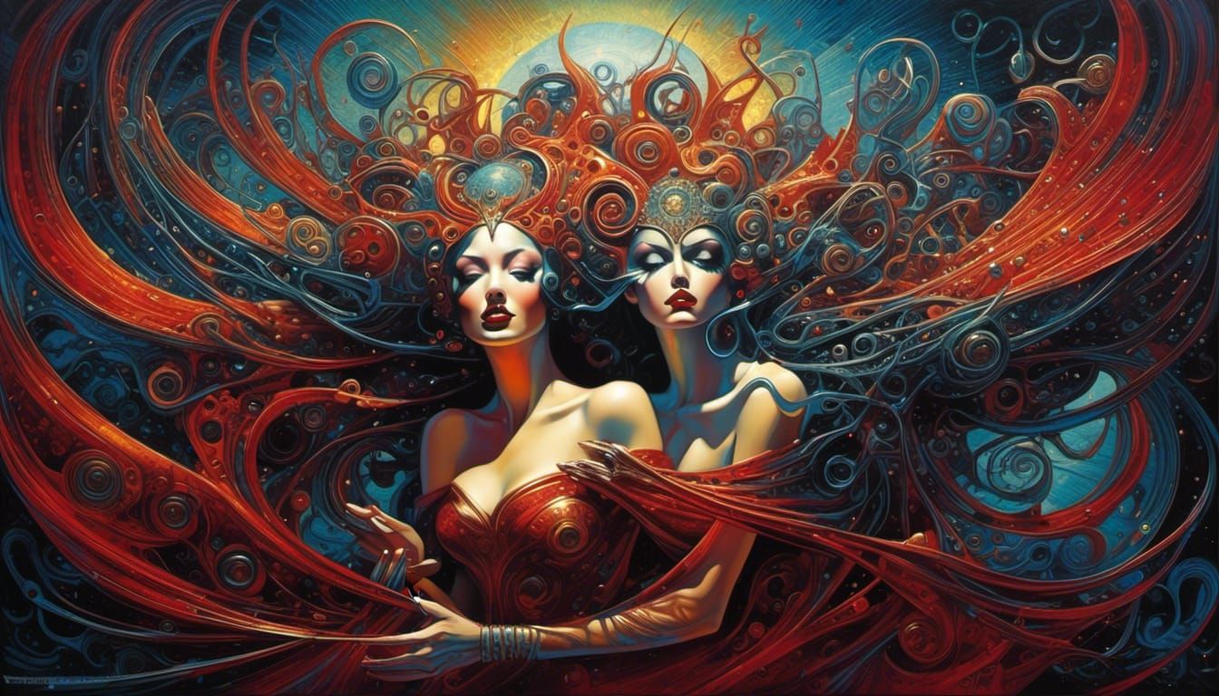 Abstract Kinetic Portrait: "Super Freak" Wild Woman
