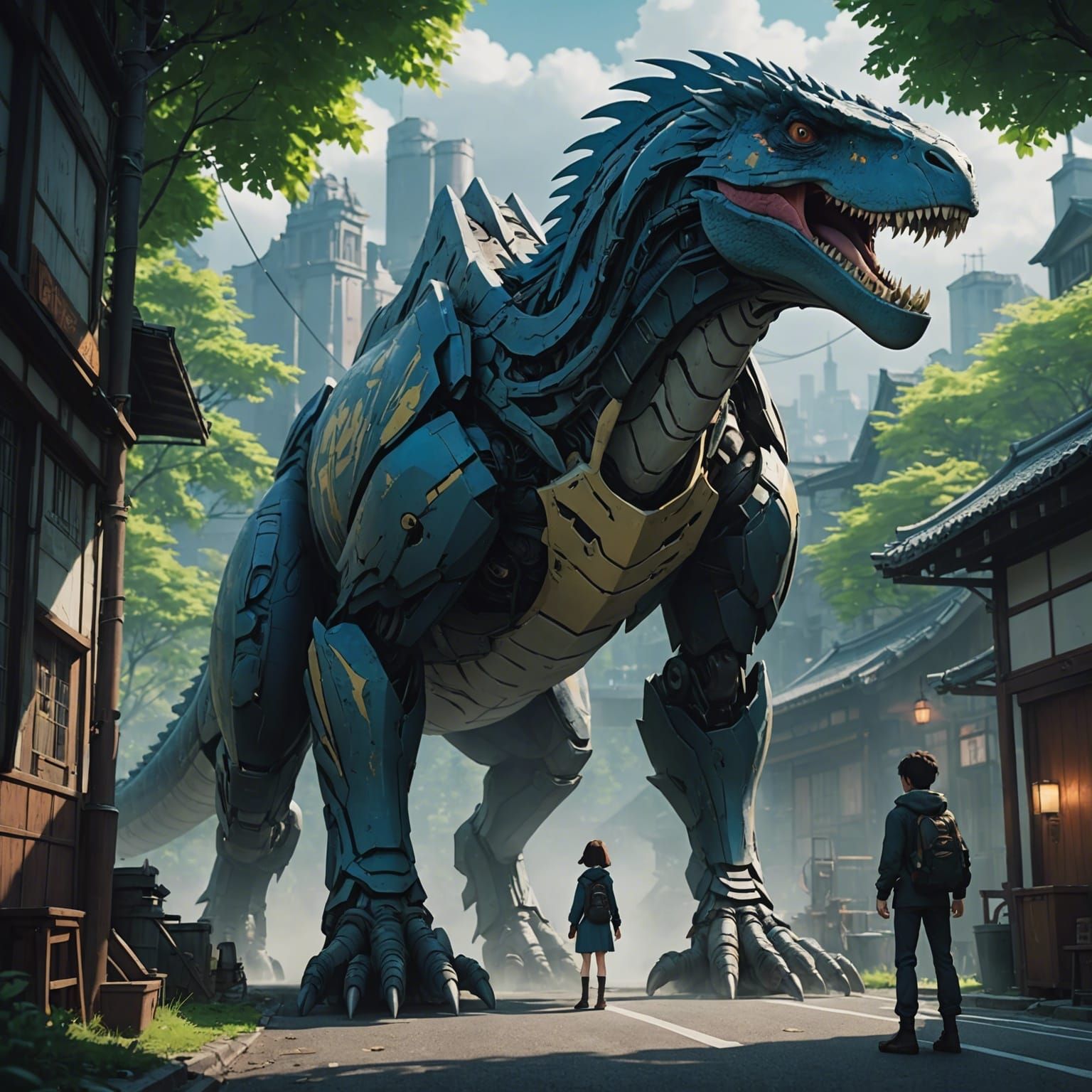 Dramatic Anime Film Still in Studio Ghibli Style