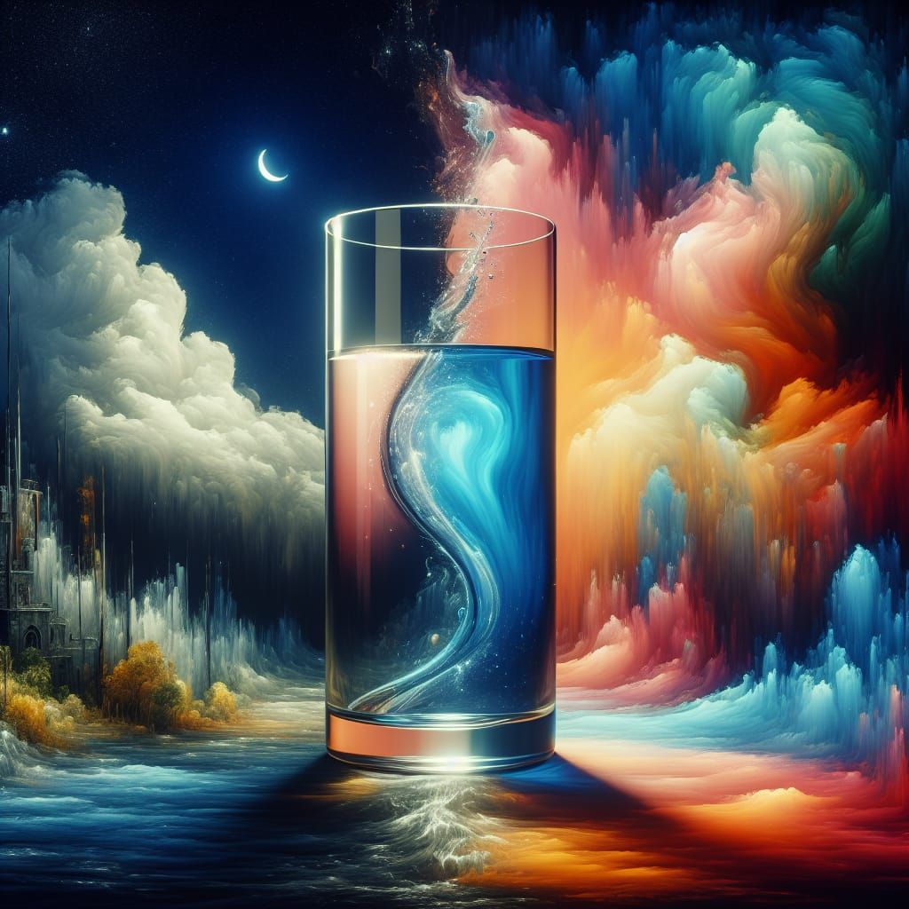 Life and Death: Conceptual Glass of Water