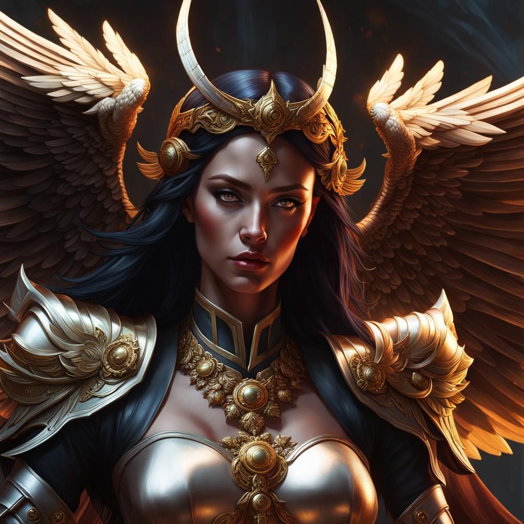 Azazel: Fallen Archangel Portrait in Digital Art Style