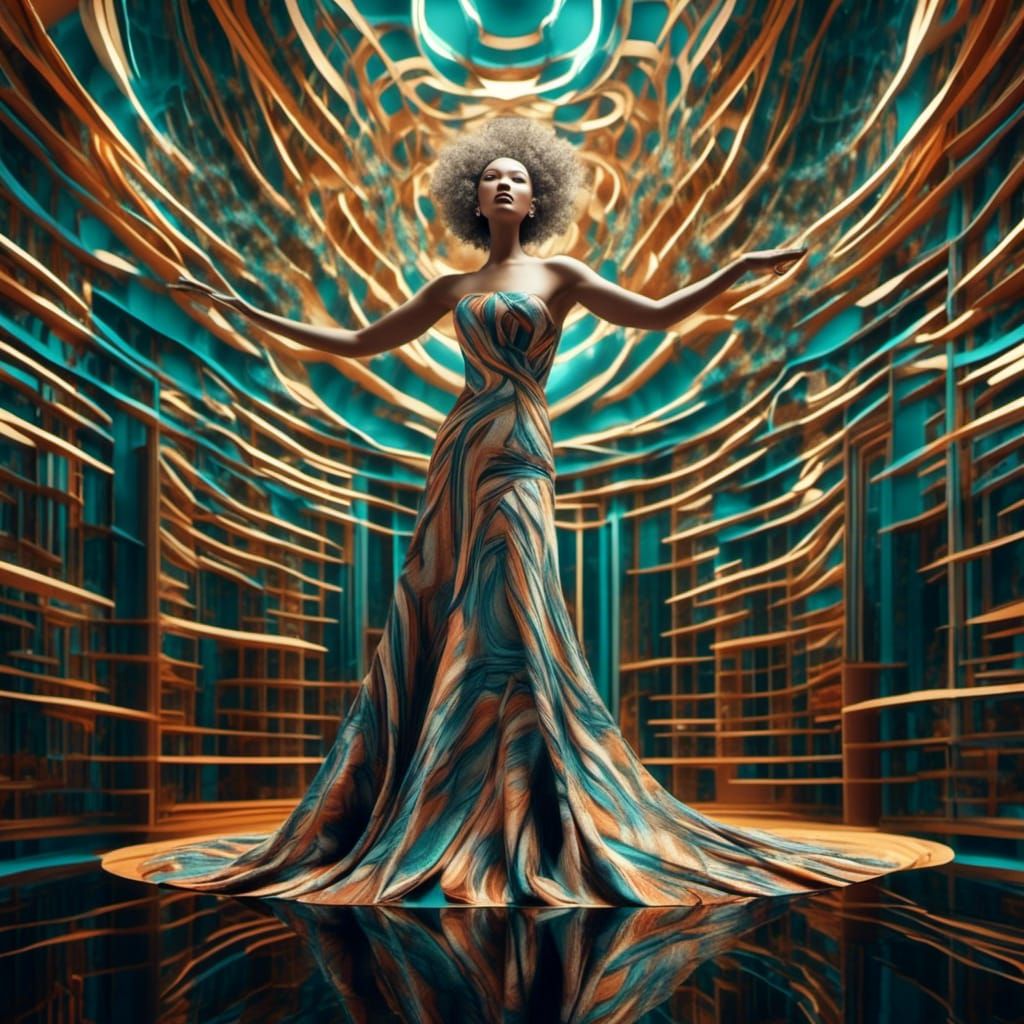 Hyperrealistic Fashion Fusion in Jewel Tones