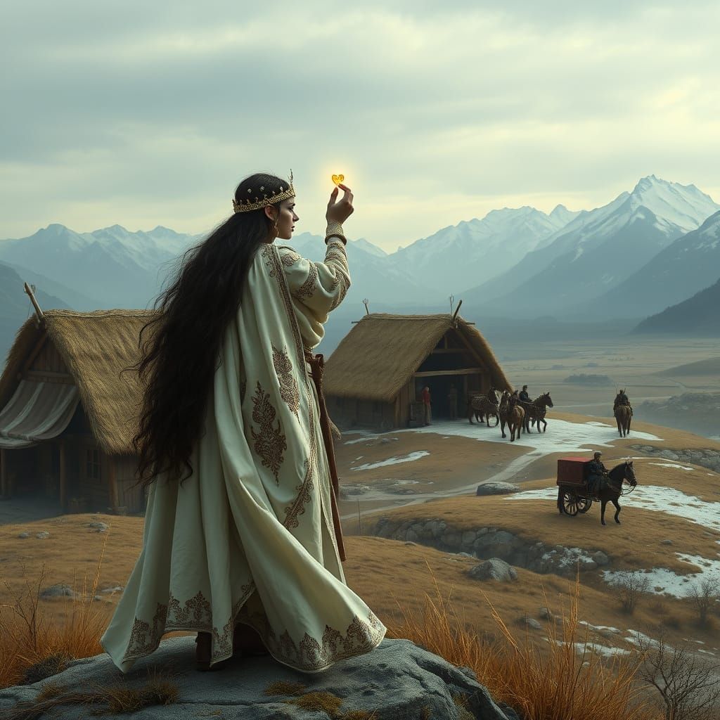 Elegant Elf Paladin in Ancient Eastern European Attire with ...