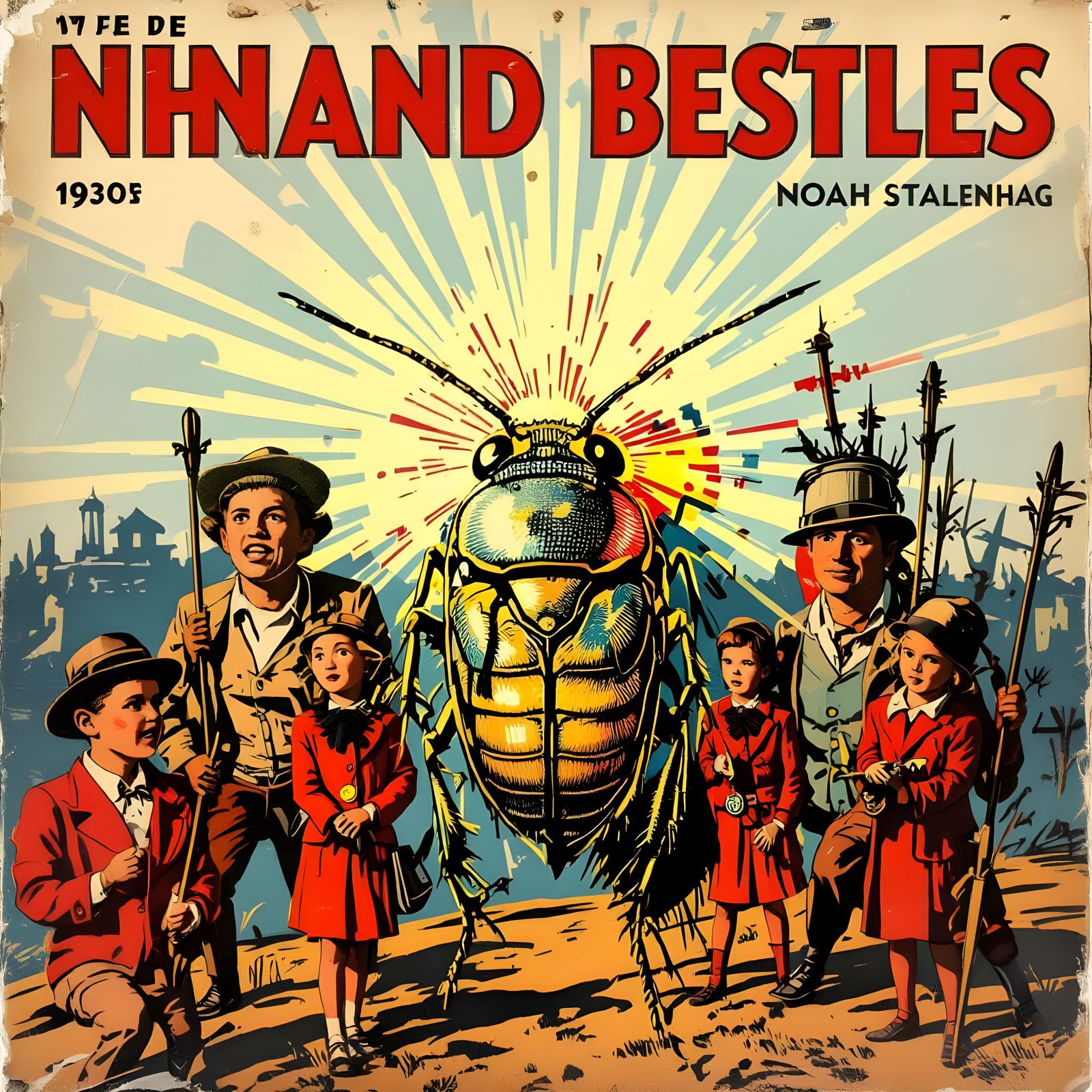 Vintage Glowing Insect: 1930s Pulp Magazine Cover