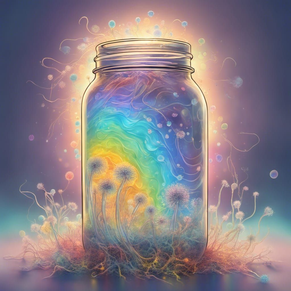 Sea Cucumbers Spill from Bioluminescent Fractal Jar