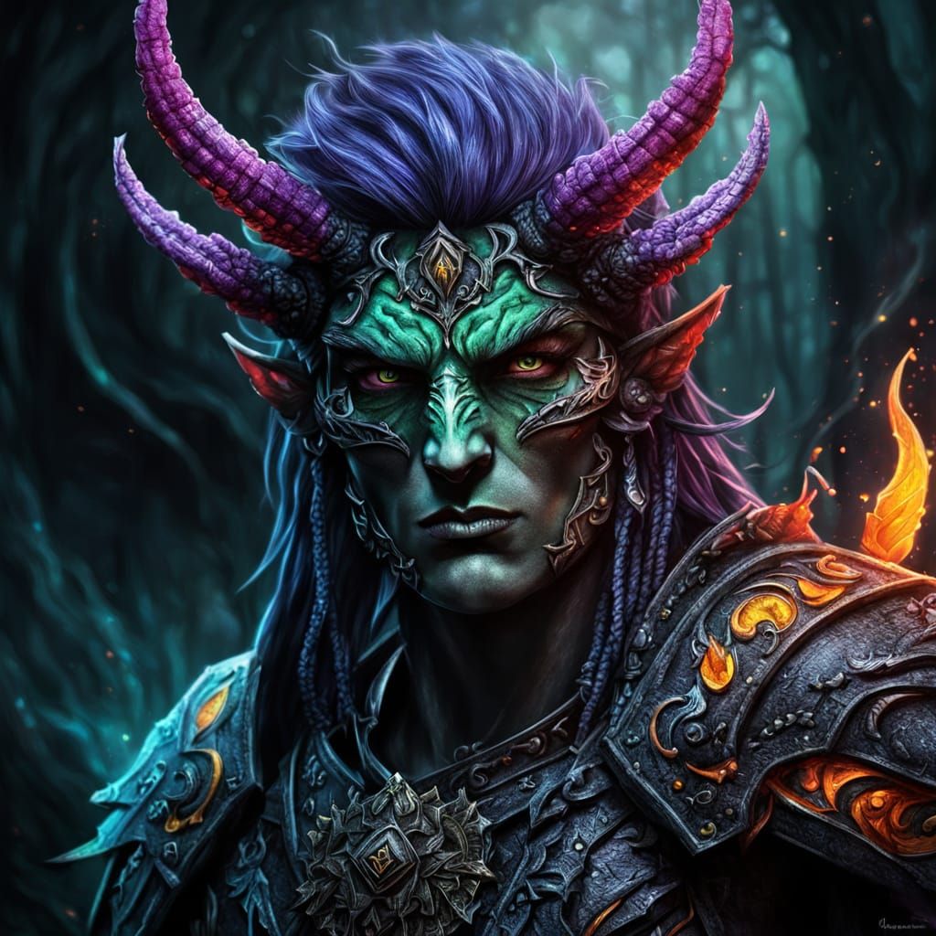 Dark Fantasy Fae Warrior in Intricate Detail