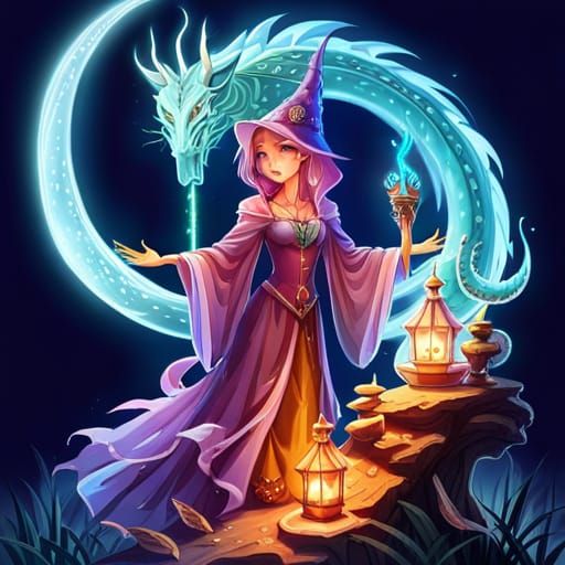 Dragon Wizard Teaching in Fairycore Style