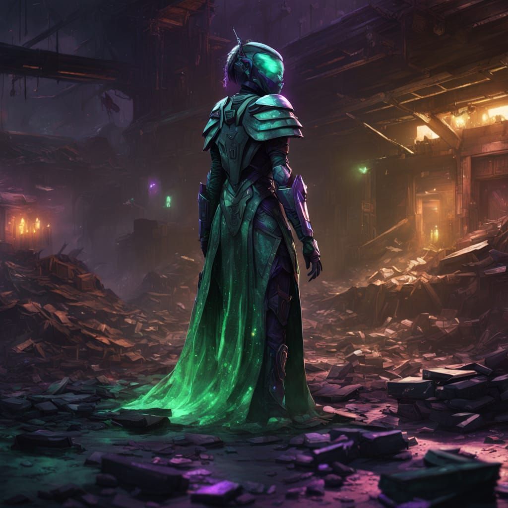 Queen Hugs Rubbish in Gritty Sci-Fi Concept Art