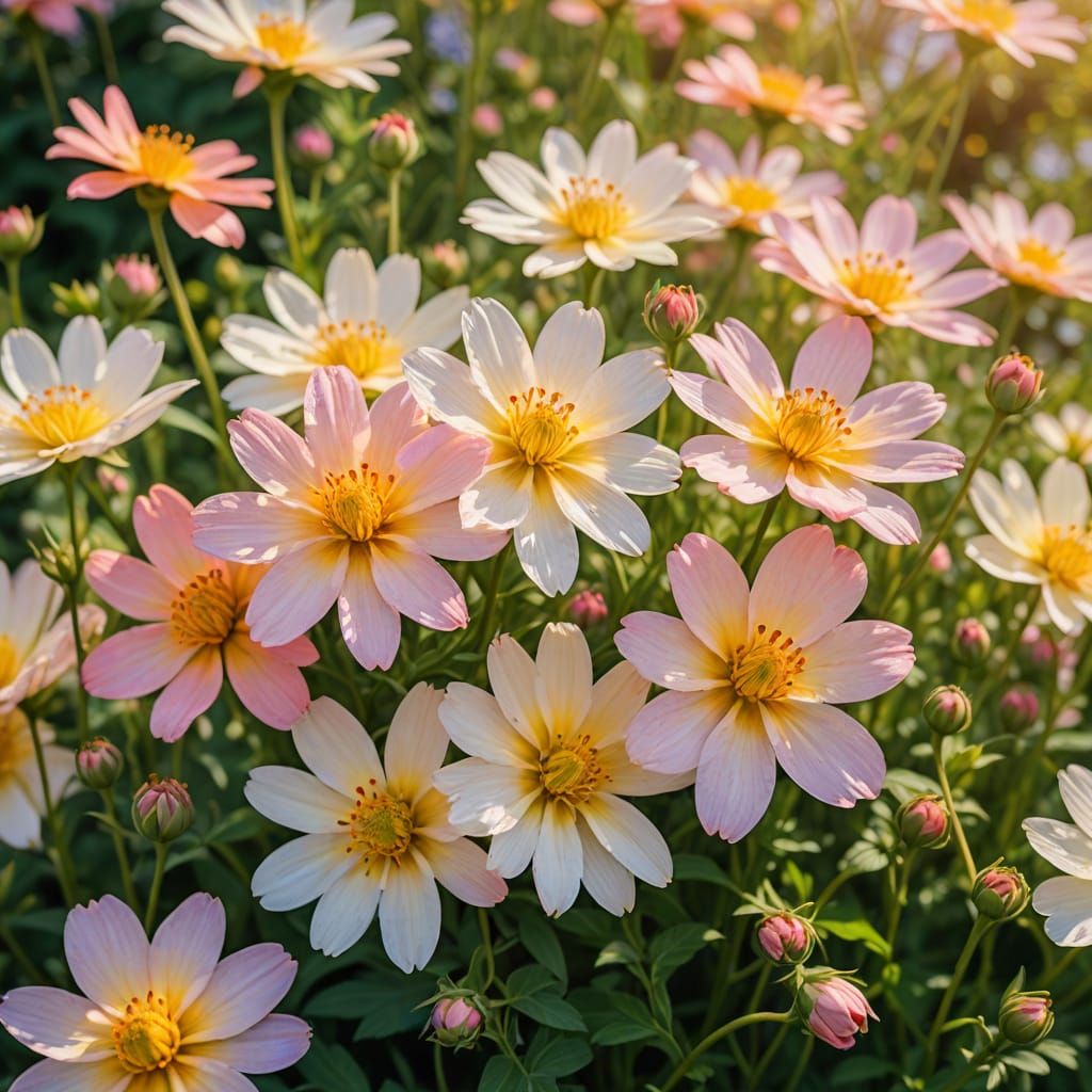 Macro Floral Art: Impressionist June Flowers in Bloom