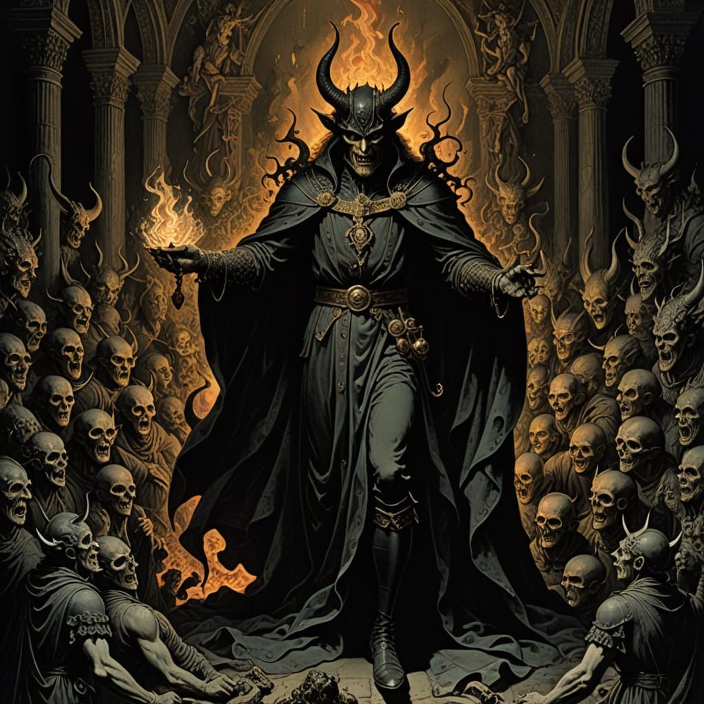 Faust's Pact: A Horror Masterpiece in Lithography