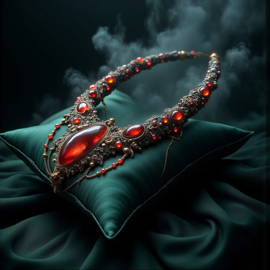 Mystical Necklace Shrouded in Smoke