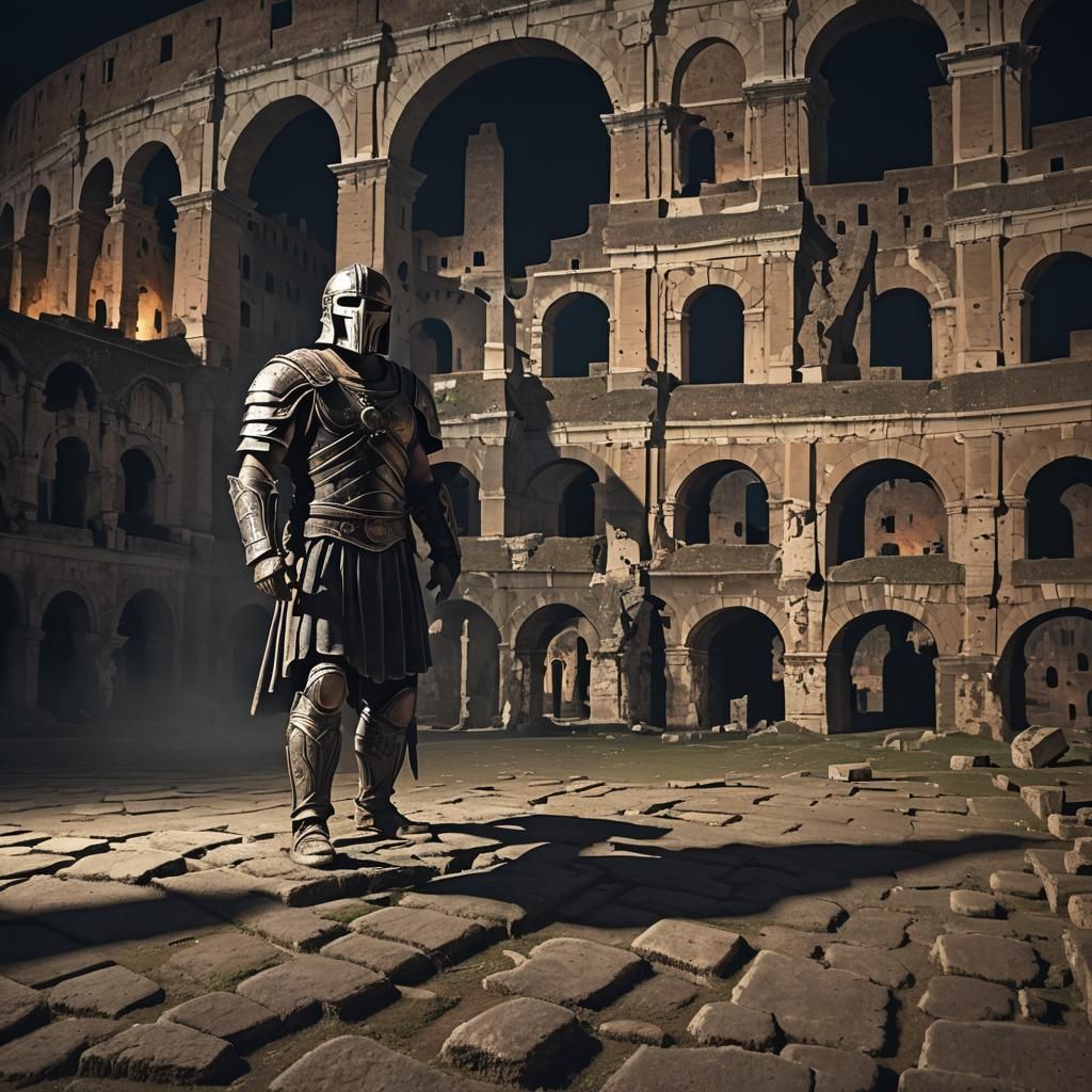 Haunting Gladiator in Colosseum Ruins