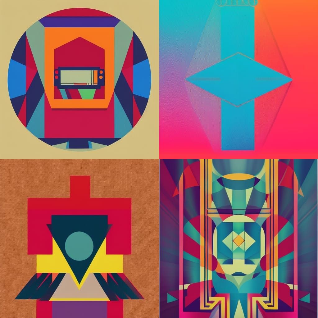 Concert in Pop Art Style with Geometric Elements