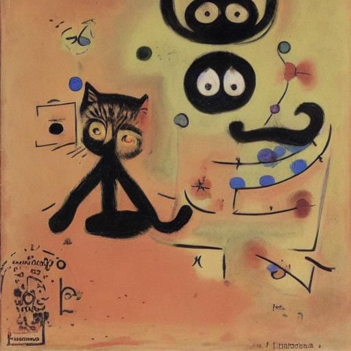 Surreal Cat Landscape Inspired by Masters