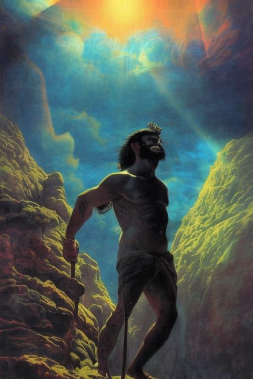Polyphemus Looks Back: An Oil Painting
