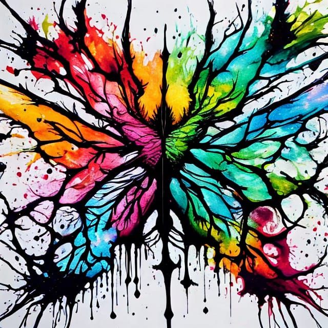 Rorschach Test with Spooky Spider and Bone Elements