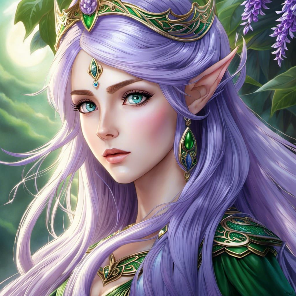 Elven Princess in Anime Manga Style