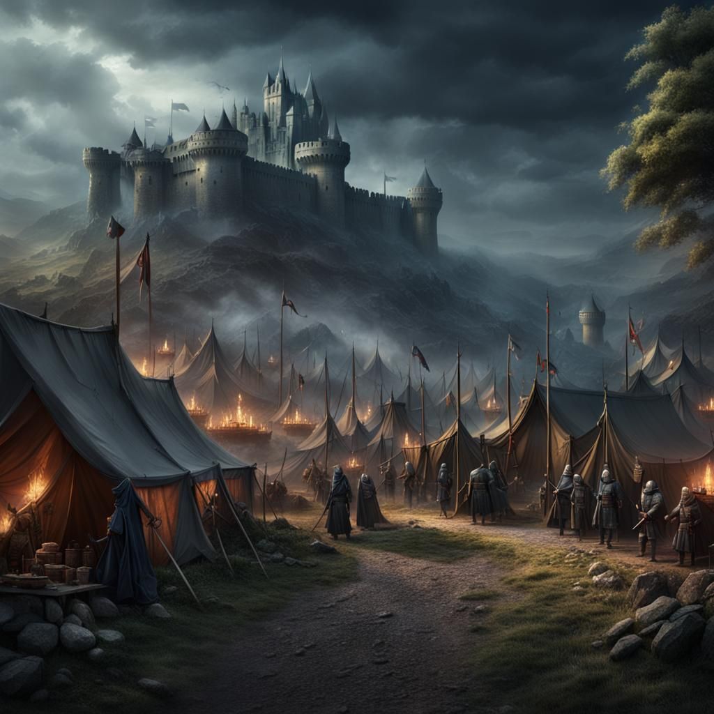 Dark Fantasy Medieval Military Camp in France