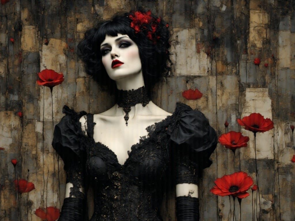 Mid-Century Pop Art Portrait of Mystic Pisces Woman