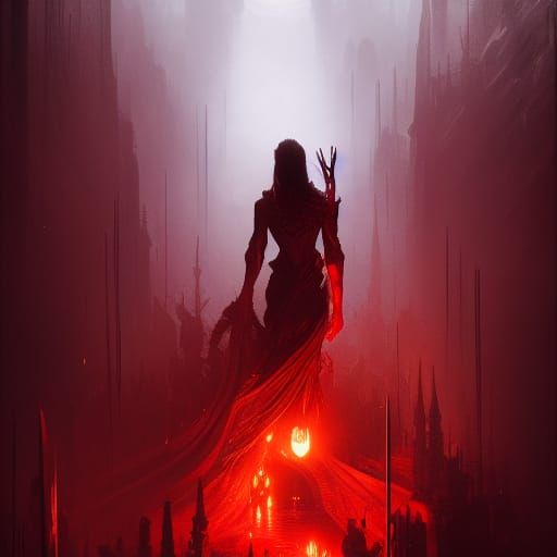 Blood: Dark Fantasy Art in Purple and Yellow