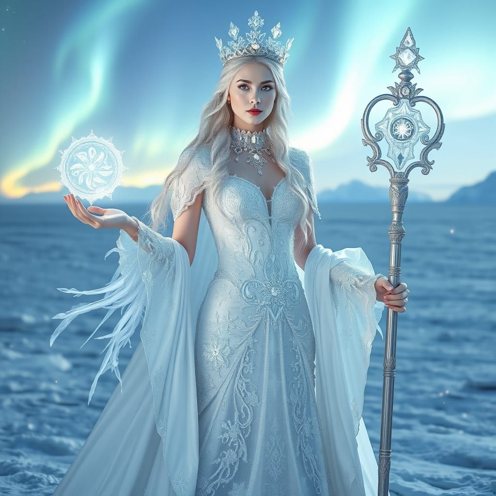 Ethereal Hyperrealistic Portrait of the Snow Queen