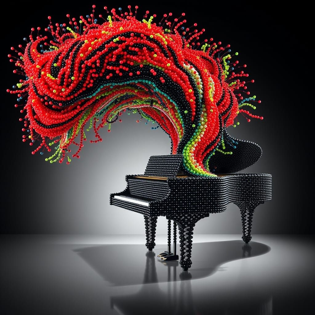 Dynamic Bead Art: Beethoven's 5th Symphony in Glass