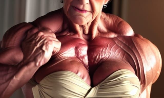Extremely Muscular Bodybuilder Grandma