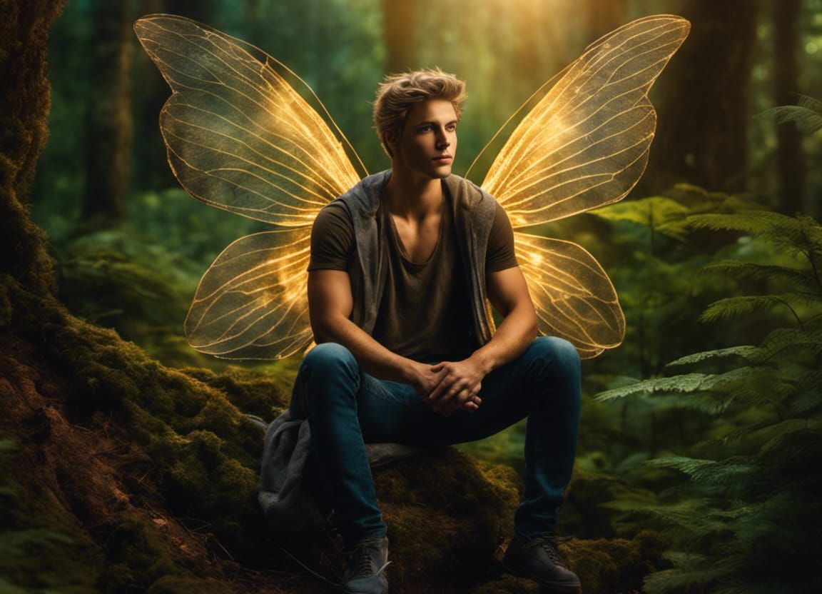 Attractive Teen Fairy in Enchanted Forest Photo