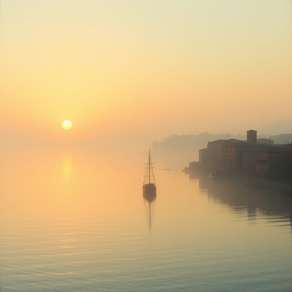 Golden Dawn Over Ancient Portus Pisanus